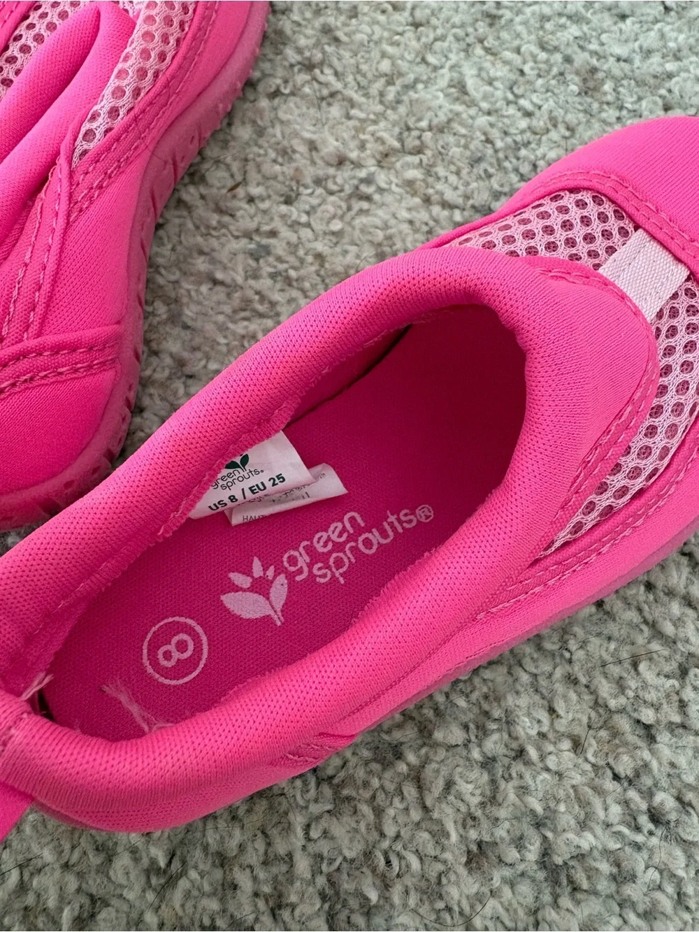 Green Sprouts Unisex Baby/Toddler Pink Mesh Slip-On Water Shoes US 8 EU 25